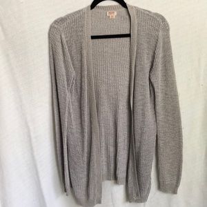 Grey crocheted cardigan
